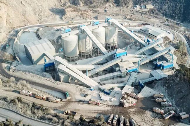 山西吉港水泥时产1300吨石灰石骨料生产线