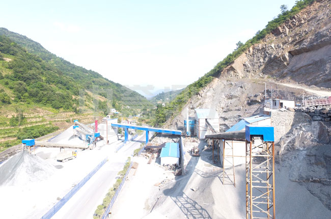 陕西平溪石料厂时产300吨玄武岩破碎整形生产线